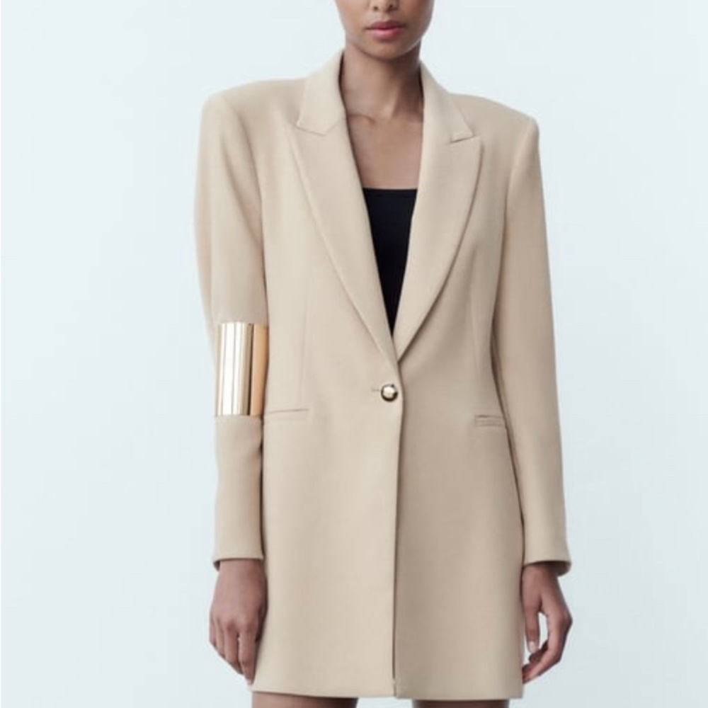 Double breasted tan/beige coat